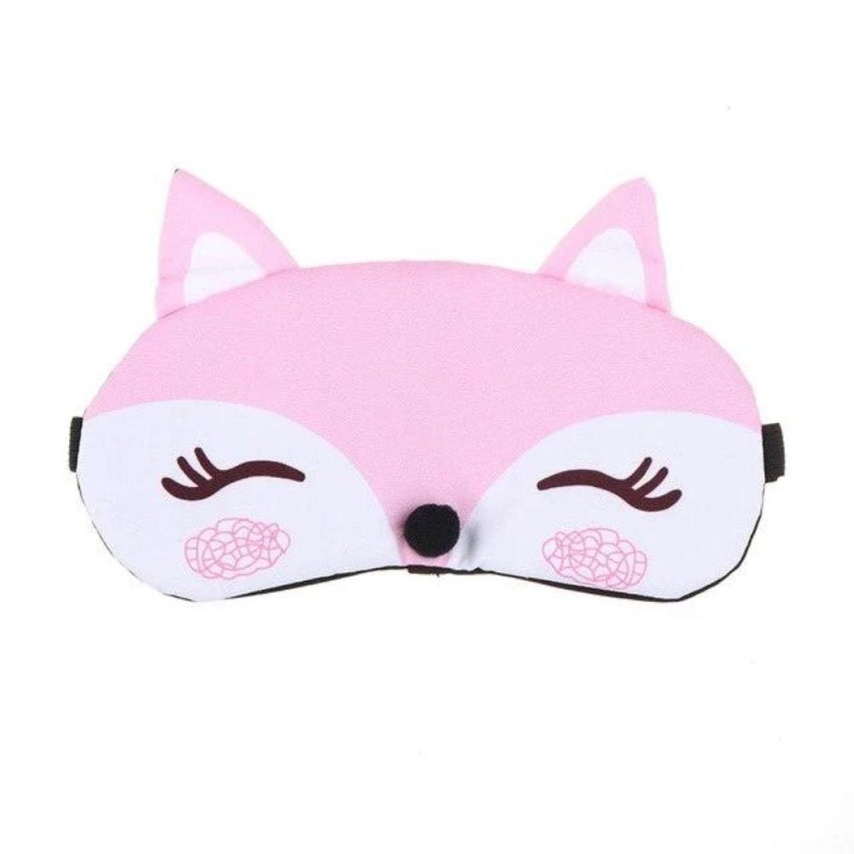 Korean Cartoon Fox 3D Sleep Mask Sleeping Eye Mask Soft Padded Travel Mask Shade Mask - Pink - Asia Sell