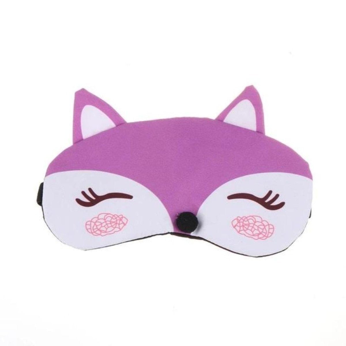 Korean Cartoon Fox 3D Sleep Mask Sleeping Eye Mask Soft Padded Travel Mask Shade Mask - Purple - Asia Sell