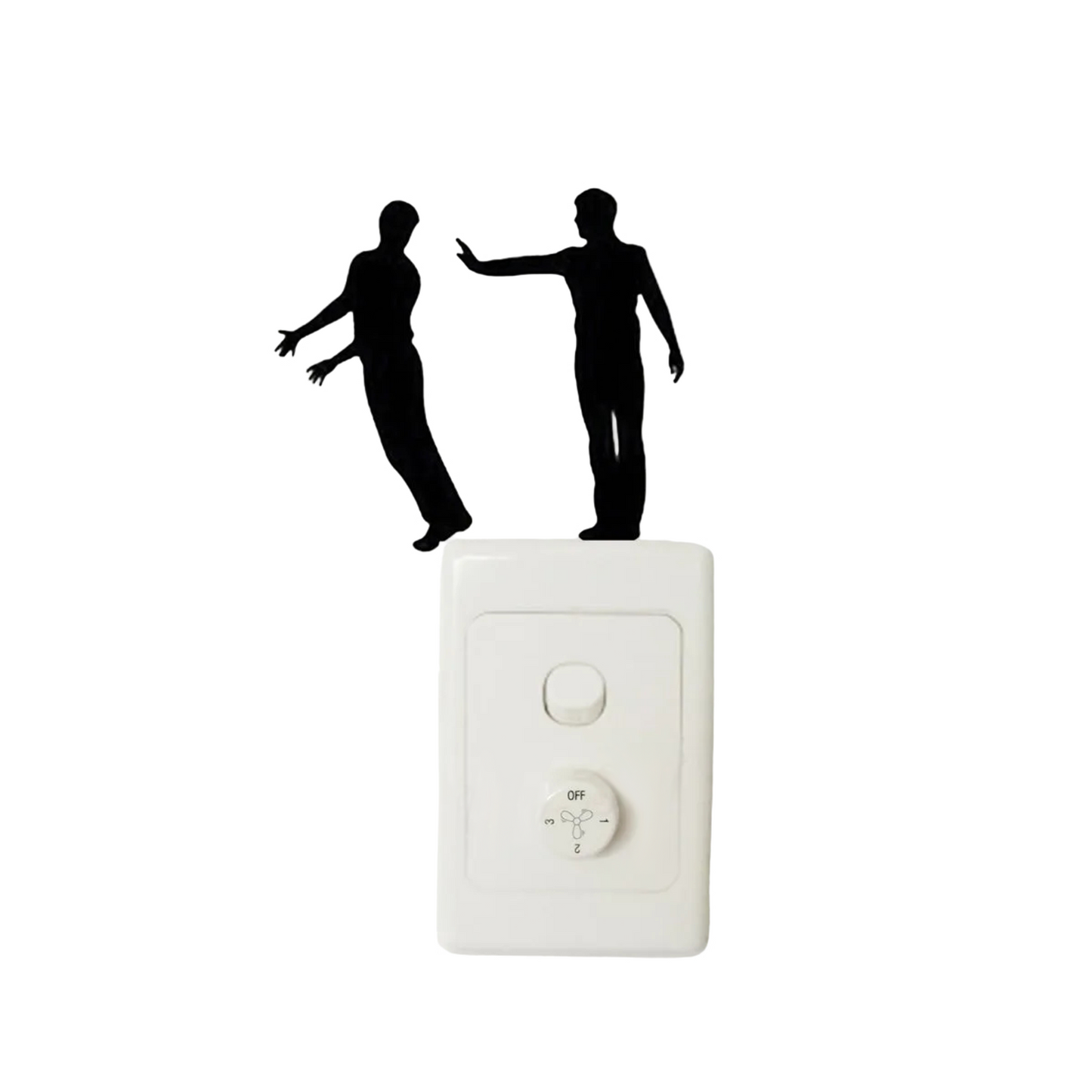 Light Switch Wall Stickers Sports Breakdancing Ballet Snowboarding Skating Stunt Bike Scooter Black - Pusher - Asia Sell
