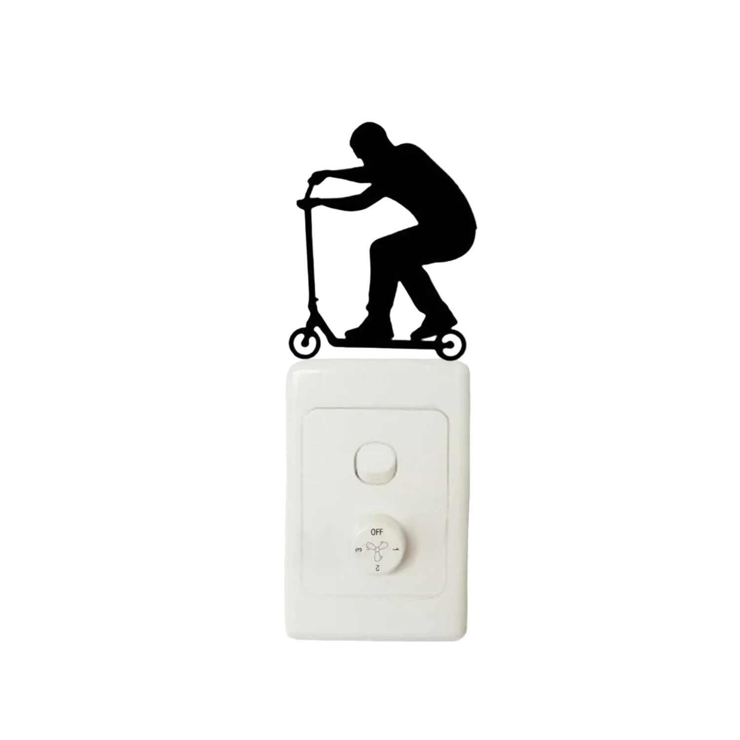Light Switch Wall Stickers Sports Breakdancing Ballet Snowboarding Skating Stunt Bike Scooter Black - Scooter - Asia Sell