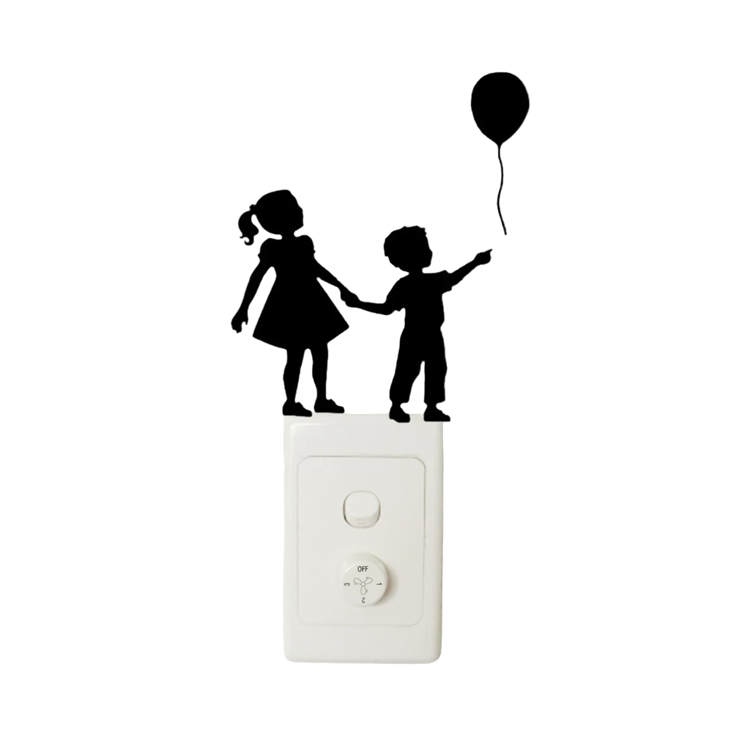 Light Switch Wall Stickers Surfing Ballet Yoga Kids Balloons Flute Kitten Cat Black - Kids Playing - Asia Sell