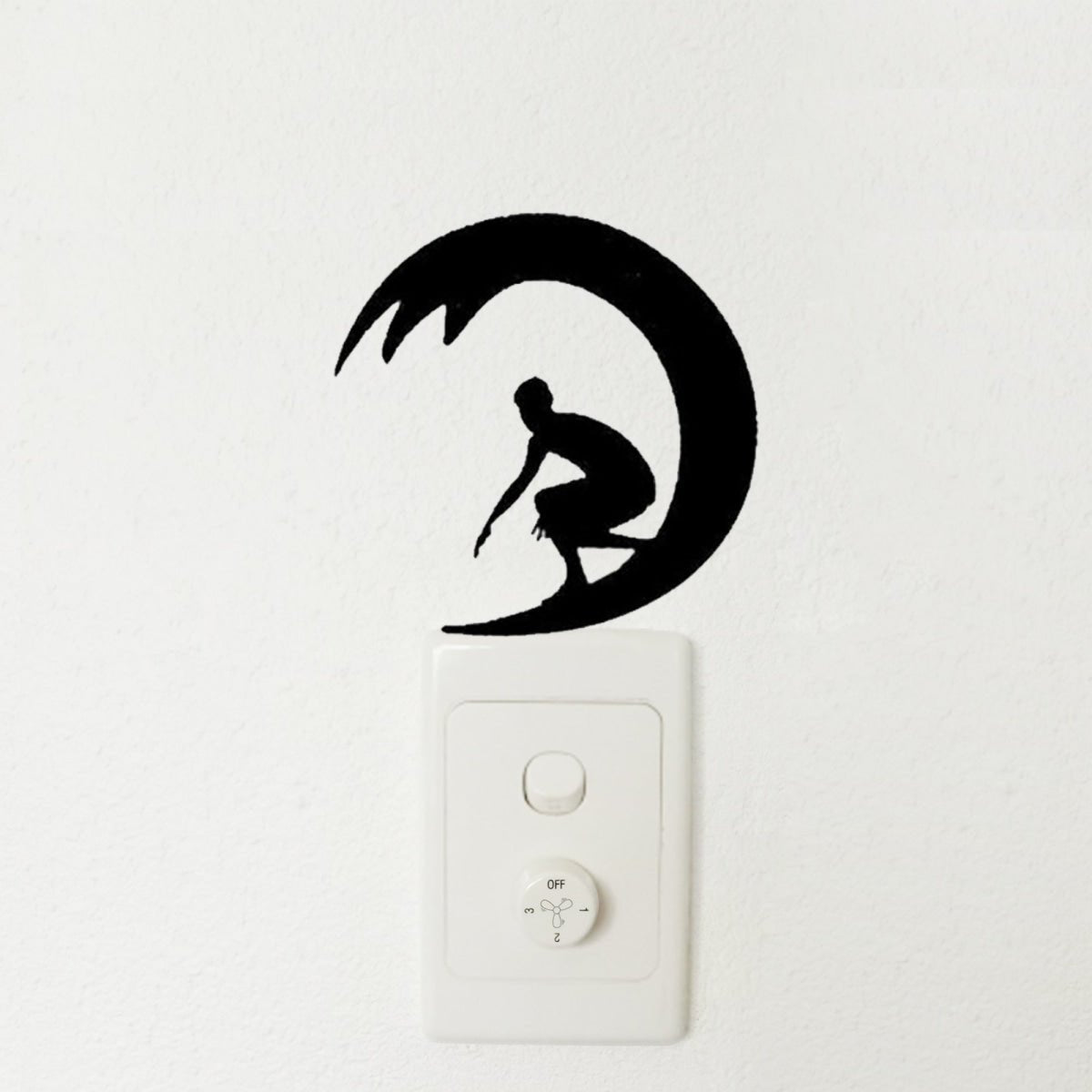 Light Switch Wall Stickers Surfing Ballet Yoga Kids Balloons Flute Kitten Cat Black - Surfing - Asia Sell