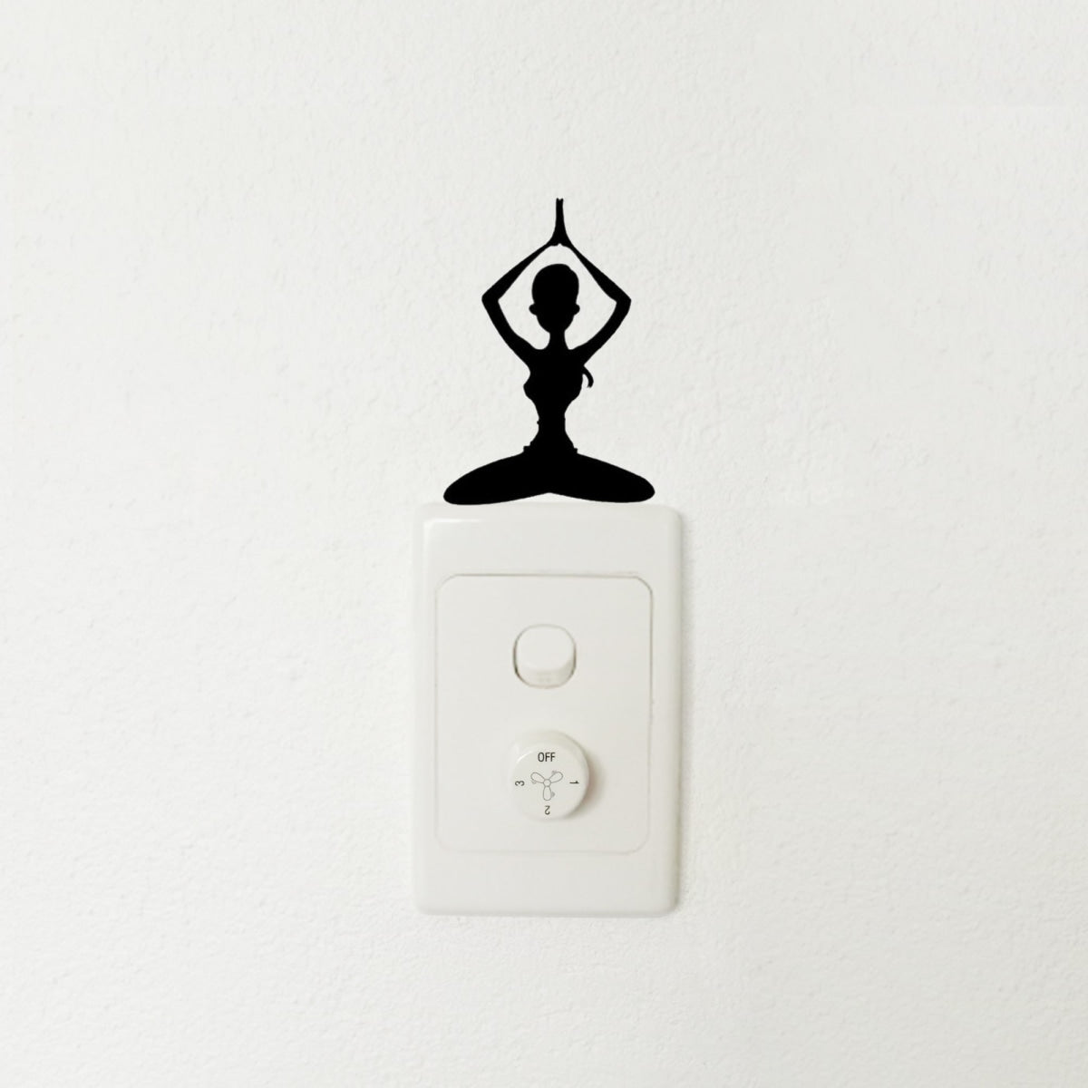 Light Switch Wall Stickers Surfing Ballet Yoga Kids Balloons Flute Kitten Cat Black - Yoga - Asia Sell