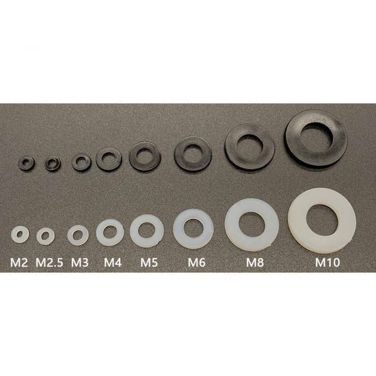 M2 M3 M4 M5 M6 M8 M10 Black Washer Insulation Gasket Washers Kit Tool - 250pcs Black M3-M10 Kit 1 - Asia Sell