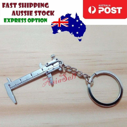 Mini Vernier Caliper Ruler Mode Keyring Keychain Key Ring Chain 3mm Max Measure Pendant Tag Charm - - Asia Sell