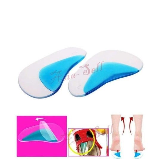 Orthotic Arch Supports Insoles Flat Foot Gel Flatfoot Corrector Shoe Silicone Insert - Small 8.7x4.5cm - Asia Sell