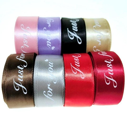 Printed Ribbon Just For You 25mm 8m Mixed Set Wedding Christmas Birthday Decorations - - Asia Sell