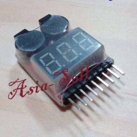 RC Battery Low Voltage Alarm 1S-8S Buzzer Indicator Checker Tester LED - - Asia Sell