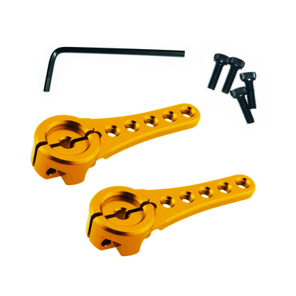 RC Steering Servo Horn Arm 25T Teeth Long RC Car Hex Key - 2pcs Gold + Hex Key - Asia Sell