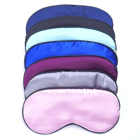 Silk Sleep Rest Eye Mask Padded Shade Cover Travel Relax Aid - Black - Asia Sell