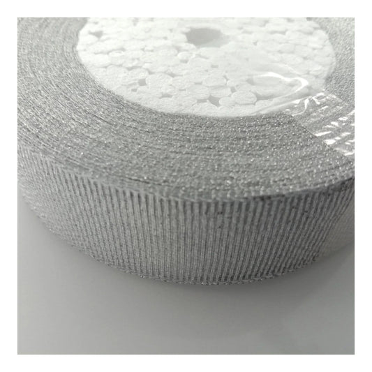 Silver 25mm Ribbon 22m Wedding Christmas Decoration Floral Flower Gift Wrapping Craft - - Asia Sell