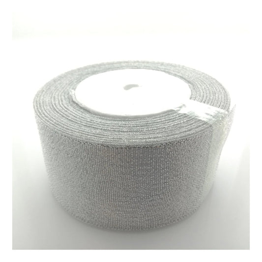 Silver 50mm Ribbon 22m Wedding Christmas Decoration Floral Flower Gift Wrapping Craft - - Asia Sell