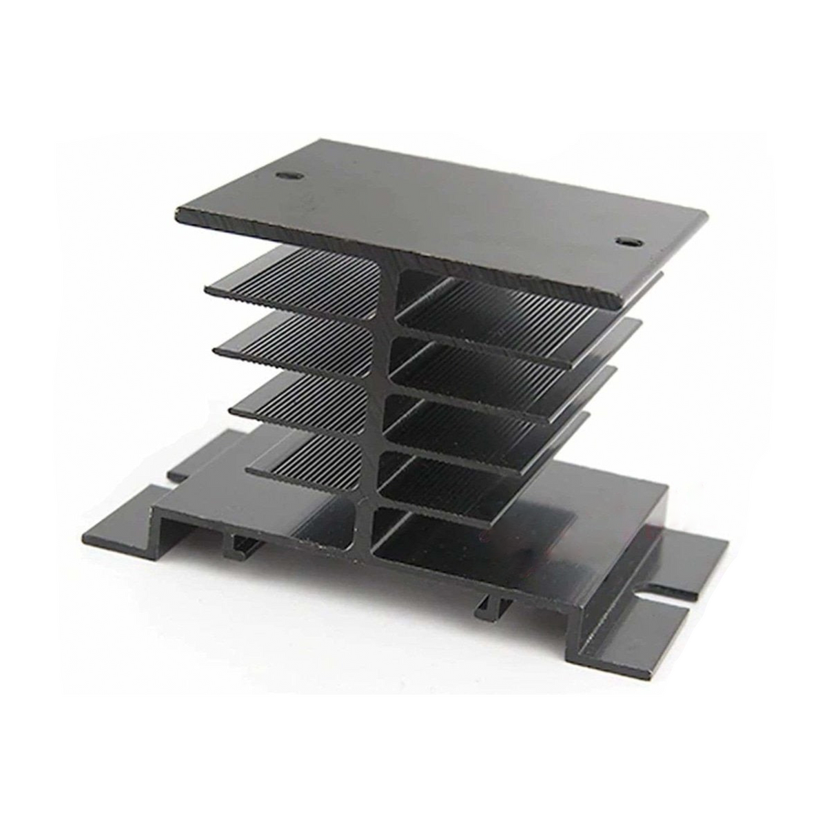 Single Phase Solid State Relay SSR Aluminum Heat Sink Radiator for 10A-40A Relay - Black- Asia Sell