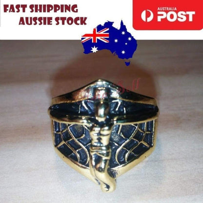 Skull Ring Rings Gold Black Silver Colours Size 6 7 8 9 10 11 - Gold Size 11 (code AF) - Asia Sell