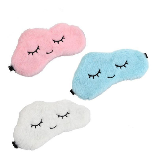 Soft Eye Mask Soft Plush Cartoon Cloud Eyelashes Sleeping Mask Eye Shade - White - Asia Sell