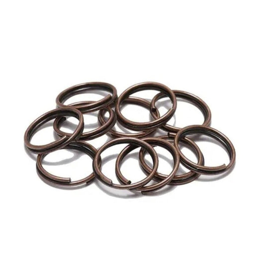 Split Key Rings Double Loop Jump Rings 14mm 16mm 20mm Copper Colour Keyrings - 10pcs 14mm - Asia Sell