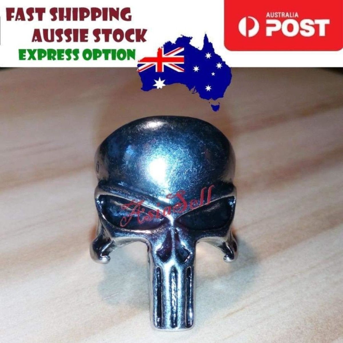 Stainless Steel Skull Ring Head Evil Ring Rings Black Silver Gold Silver Biker - Type 1 Size 8 U.S. 57mm - Asia Sell