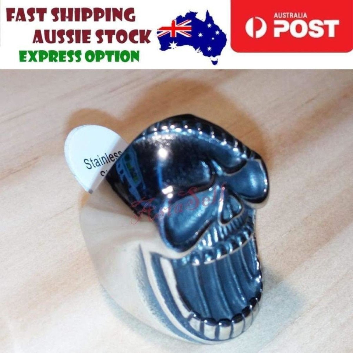Stainless Steel Skull Ring Head Evil Ring Rings Black Silver Gold Silver Biker - Type 6 Size 9 U.S. 60mm - Asia Sell