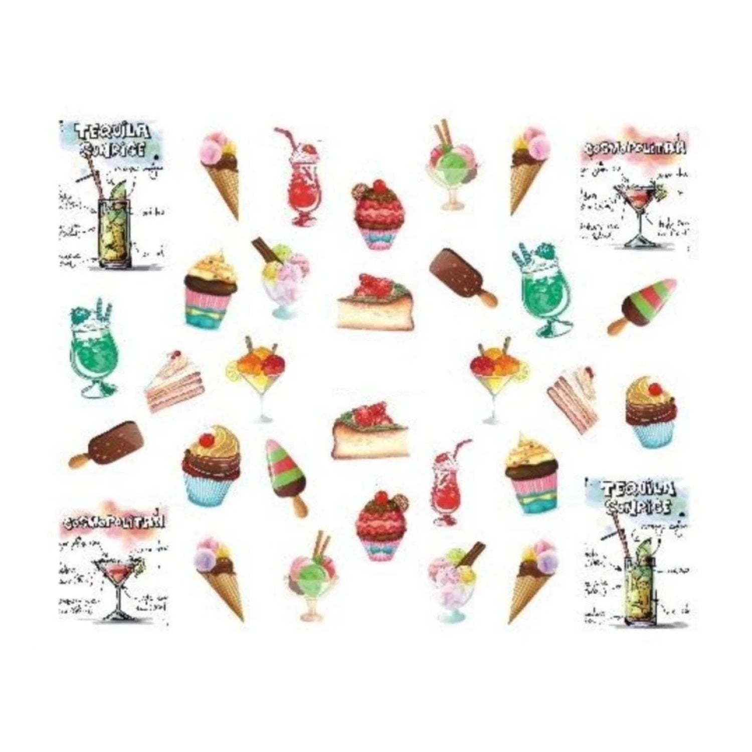 Strawberry Summer Cake & Fruit Stickers For Nails Nail Art Manicure - STZ-482 - Asia Sell
