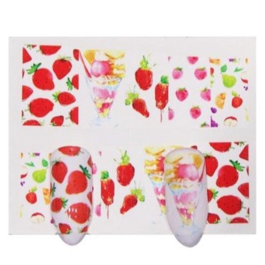 Strawberry Summer Cake & Fruit Stickers For Nails Nail Manicure Art - STZ-461 - - Asia Sell