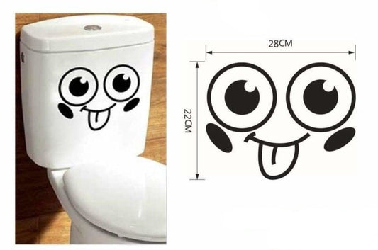 Toilet Seat Lid Sticker Smiley Face Bathroom Decals Removable Wall Art Tiles - - Asia Sell