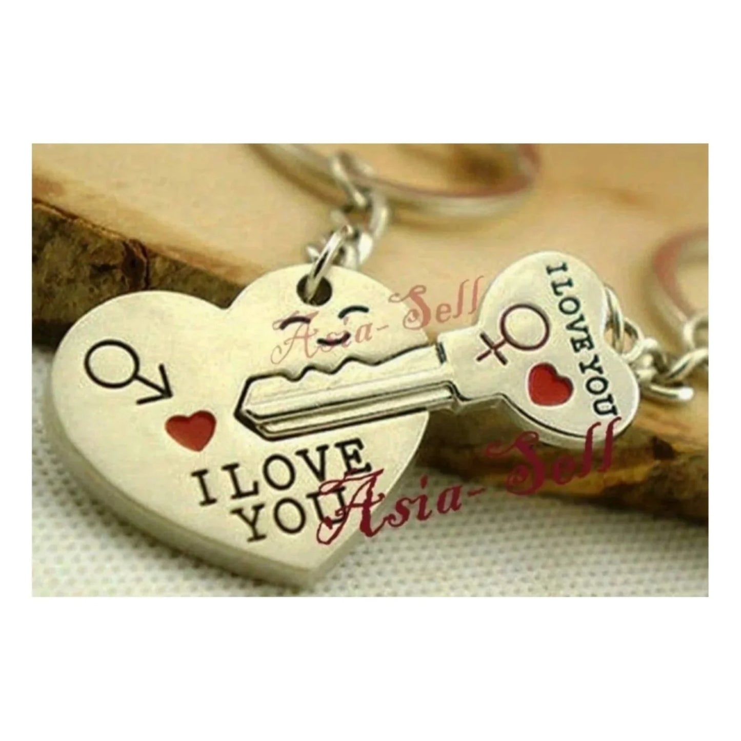 Valentines Day Gift Key Ring Heart I Love You Couples Key Chain Ring Keyring Pendant Tag Charm - - Asia Sell