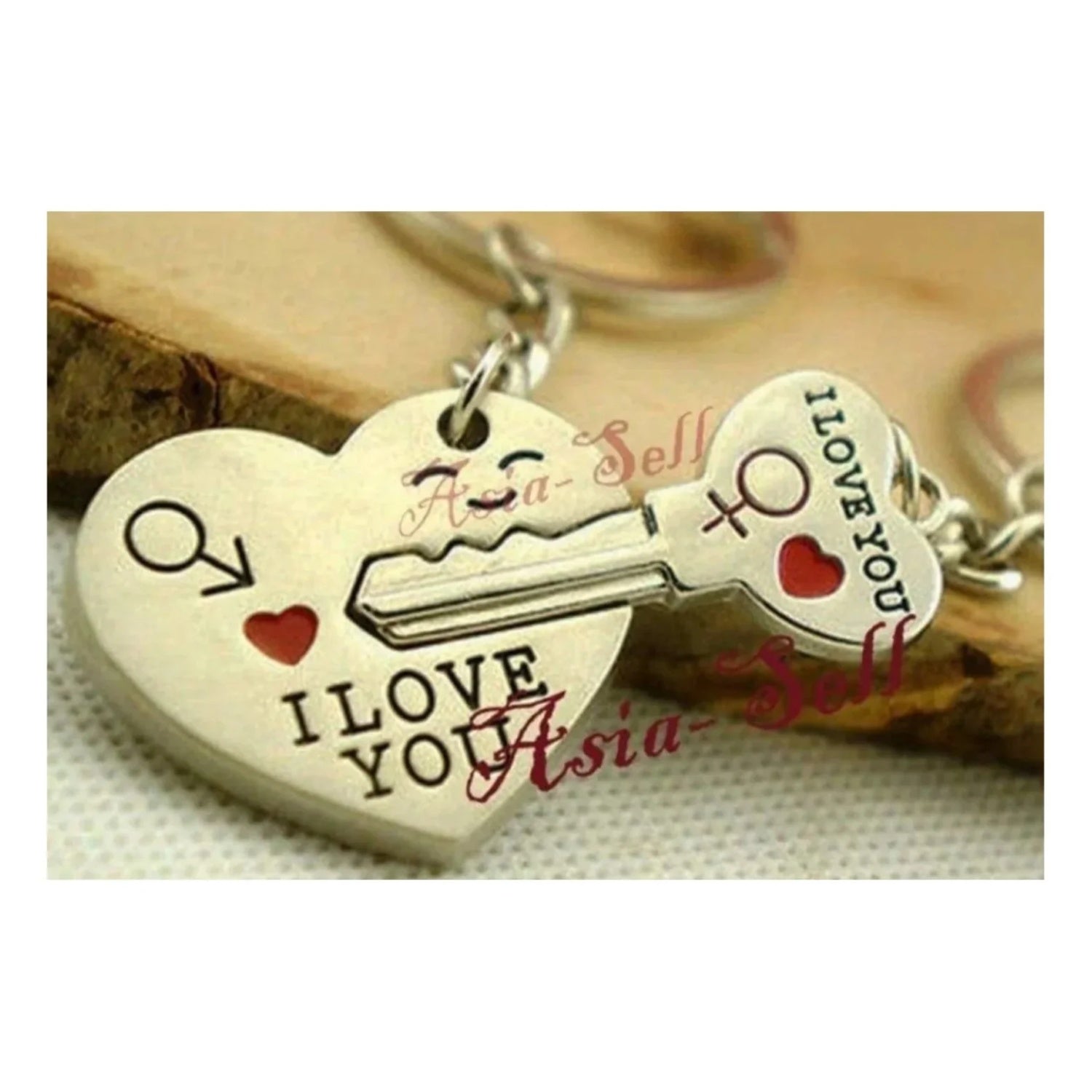 Valentines Day Gift Key Ring Heart I Love You Couples Key Chain Ring Keyring Pendant Tag Charm - - Asia Sell
