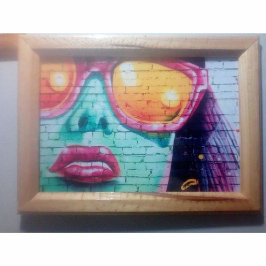 Wooden Frame Photo Art High Resolution Gloss Photograph Girl Graffiti Custom Picture - - Asia Sell