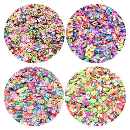 1000Pcs 3-6Mm Mixed Fruit Animal Clay Beads Decoration Crafts Scrapbook Nail Art - Tube Cuts