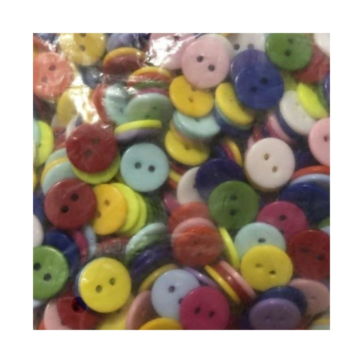 1000Pcs Mixed Colour Buttons 11Mm-13Mm Round Shape Plastic Resin Holes Sewing Diy Clothing