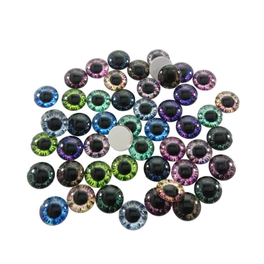 10Pcs-50Pcs 6Mm-25Mm Mixed Dragon Eyes Round Glass Cabochon Flatback Photo Cabochons Charm 12Mm
