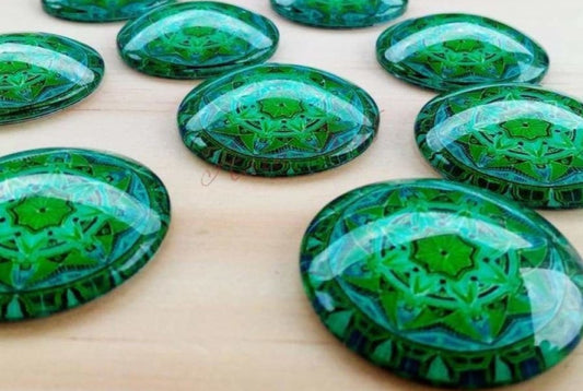 10pcs Flower Round Glass Cabochons 30MM Cameo Dome for Pendants Bowl Decorations | Asia Sell