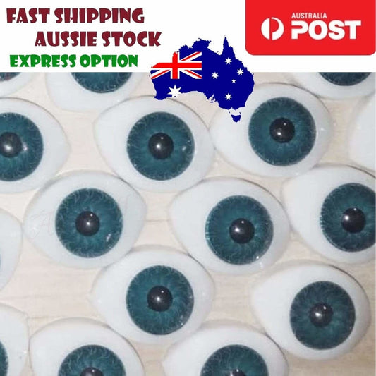 10pcs Oval Plastic Eyes DARK BLUE 19mm x 14mm 10mm Iris Dolls Reborn Doll | Asia Sell