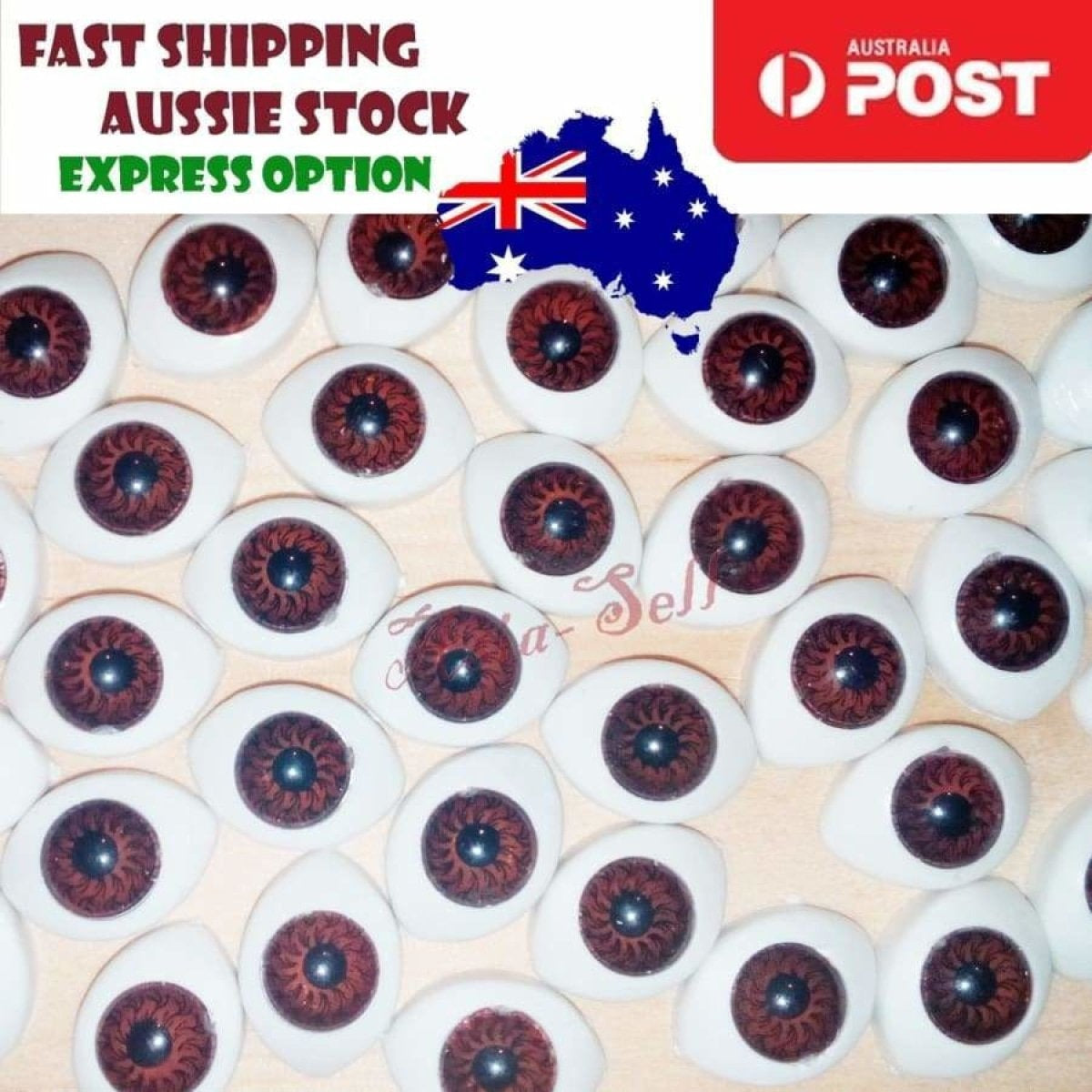 12pcs BROWN Oval Plastic Eyes 13 x 10mm 7mm Iris Porcelain Reborn Dolls Doll | Asia Sell