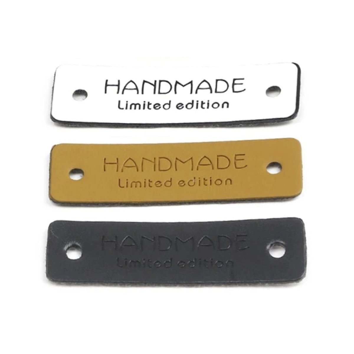 12X Sewing Tags Clothing Labels Faux Leather Handmade Limited Edition Bags Diy Mixed Accessories