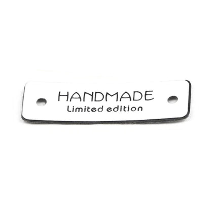 12X Sewing Tags Clothing Labels Faux Leather Handmade Limited Edition Bags Diy White Accessories
