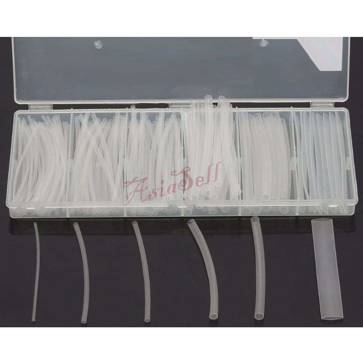 150Pcs Clear Heatshrink Kit 6 Sizes 2:1 Heat Shrink Tube Cable Sleeves Tubing