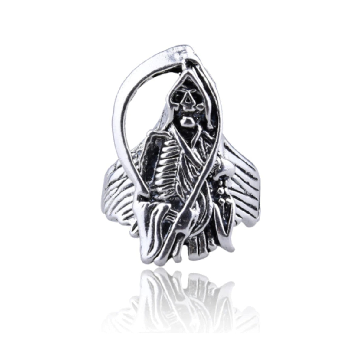 1Pcs Grim Reaper Ring Alloy Size Silver Colour Jewellery Death Satan Devil Rings
