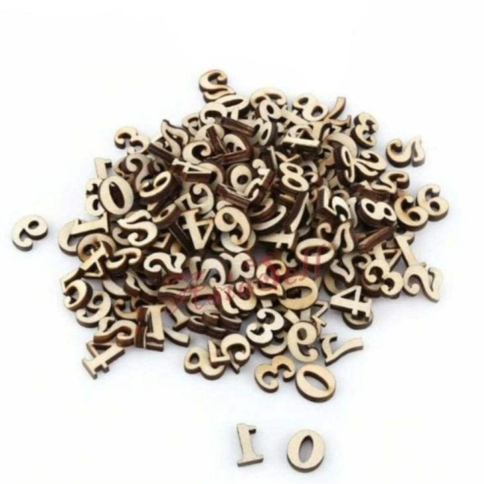 200X Numbers 14Mm Wooden Diy Craft Wood Toys And Educational