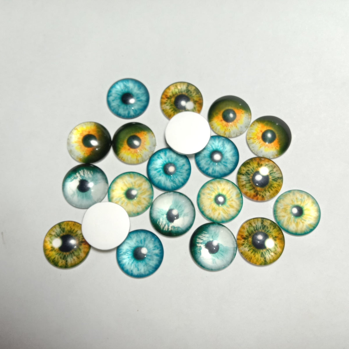 20Pcs Round Pupil Glass Eyes 8-18Mm Eye Cabochon Charms Pattern Diy Crafts 18Mm -