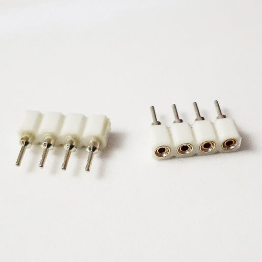 2Pcs 4 Pin Female Header Needle Rgb Connector White 5050 3528 Led Strip Light