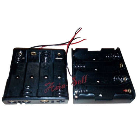 2Pcs 4Xaa Battery Holder 4X1.5V 6V Box Case With Wires 4 X Aa 1.5V Holders