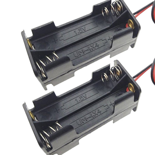 2pcs 4xAAA 6V Double Sided Battery Holder 4x1.5V Case Box Leads AAA