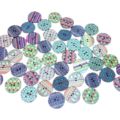 50x Retro Wood Buttons Handmade Scrapbooking Clothing 25mm Flower | Asia Sell