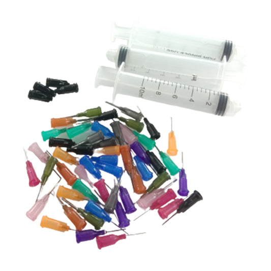 3Pcs 10Cc Syringe + 50Pcs 14G-30G Dispensing Needles Set Liquid Dispenser For Smt Smd Pcb Solder
