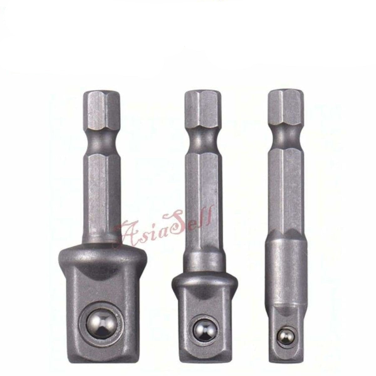 3pcs Set Chrome Vanadium Steel Socket Adapter Hex Shank Extension 1/4" 3/8" 1/2" | Asia Sell