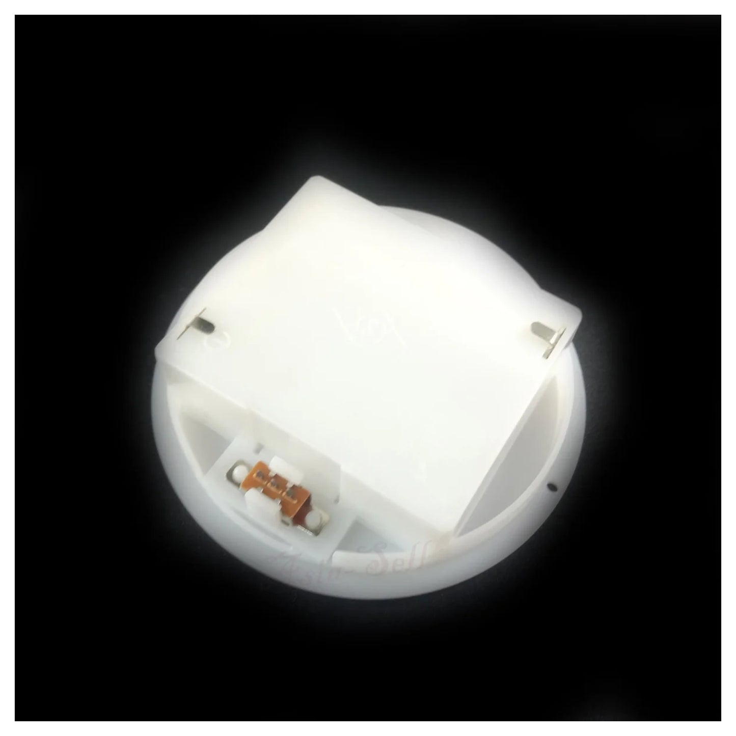 3Xaa White Round Battery Holder Panel Mount Case With Tabs Switch Lid Holders