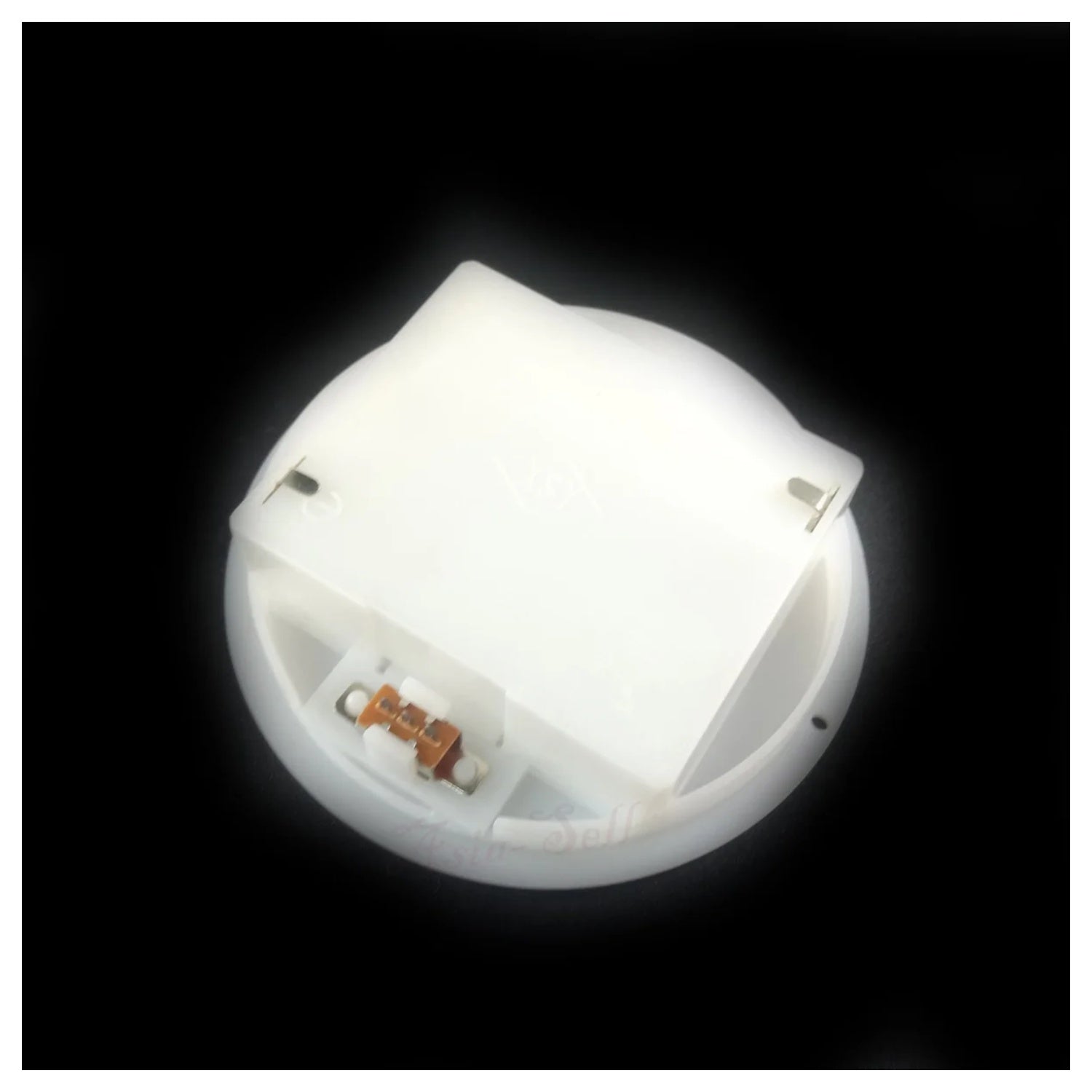 3Xaa White Round Battery Holder Panel Mount Case With Tabs Switch Lid Holders