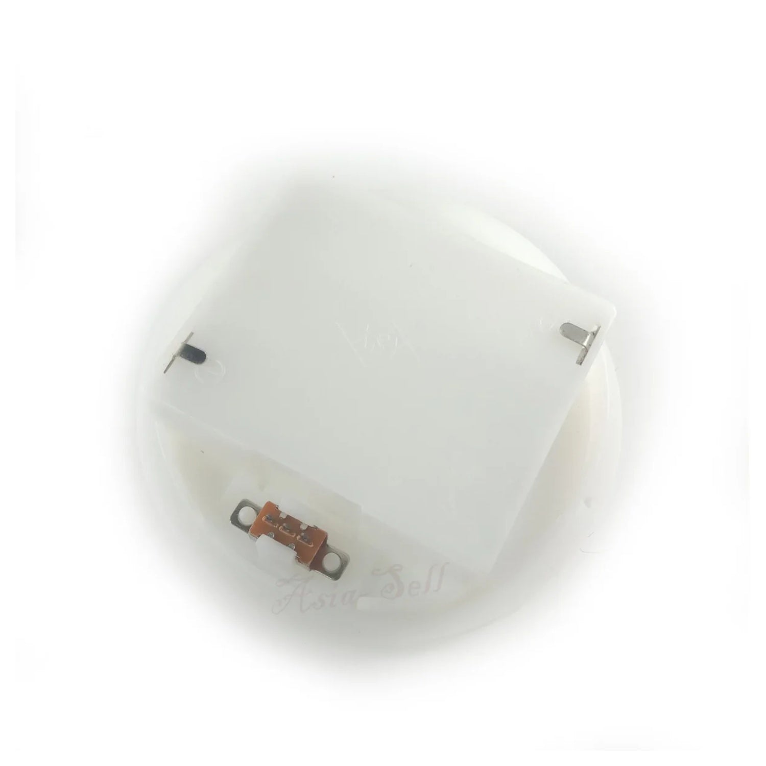 3Xaa White Round Battery Holder Panel Mount Case With Tabs Switch Lid Holders