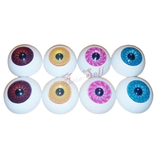 4 Pairs 20Mm Doll Eyes Blue Brown Pink Yellow Eyeballs Round Plastic Bear Reborn -